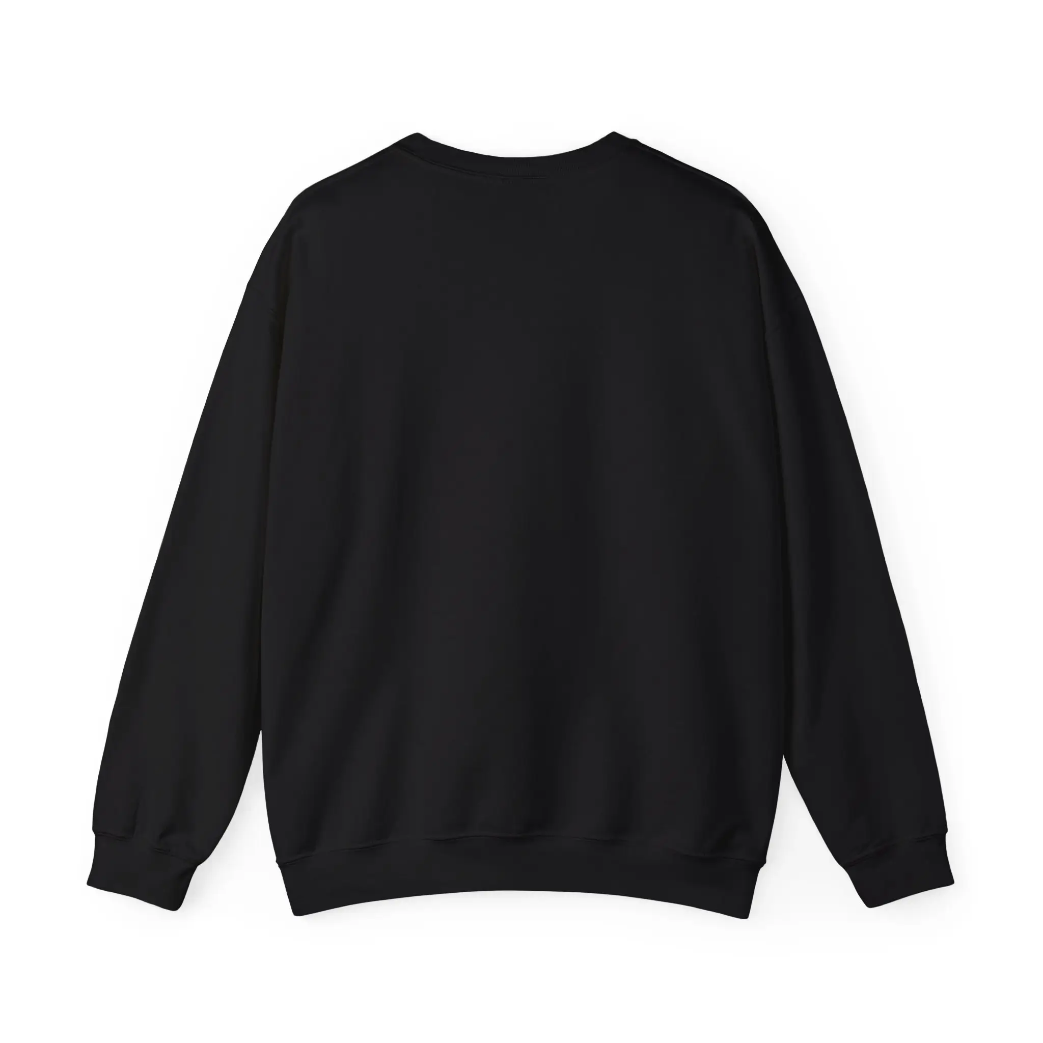 Custom crewneck sweatshirt back view for logo placement