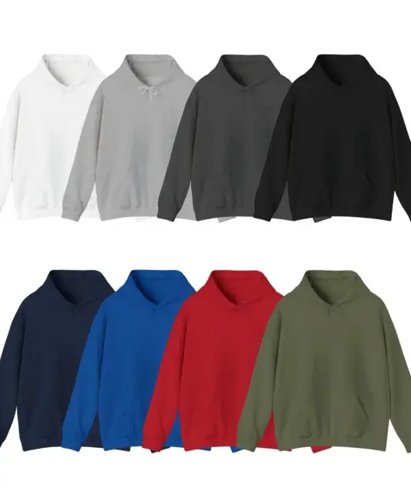 Custom hoodie available colors including black navy and grey
