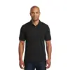 Custom corporate polo worn by model for Chicago business uniforms