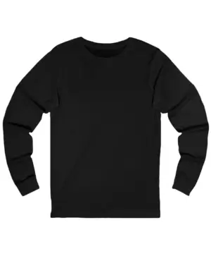 Custom long sleeve shirt front view for branded apparel