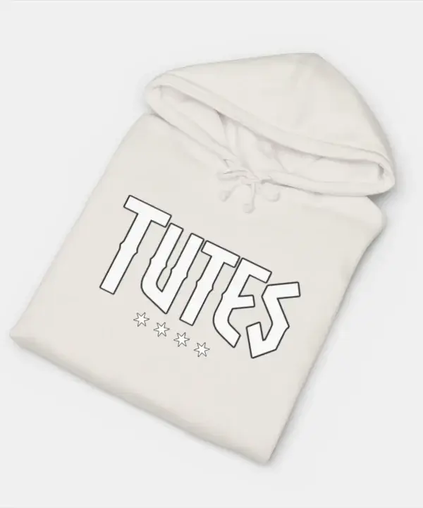Tutes logo hoodie — four Chicago stars printed in white on heavyweight fleece