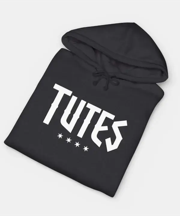 Tutes logo hoodie — four Chicago stars printed in white on heavyweight fleece