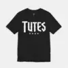 Tutes logo tee in Black — four Chicago stars printed in white on a Bella+Canvas 3001 unisex tee