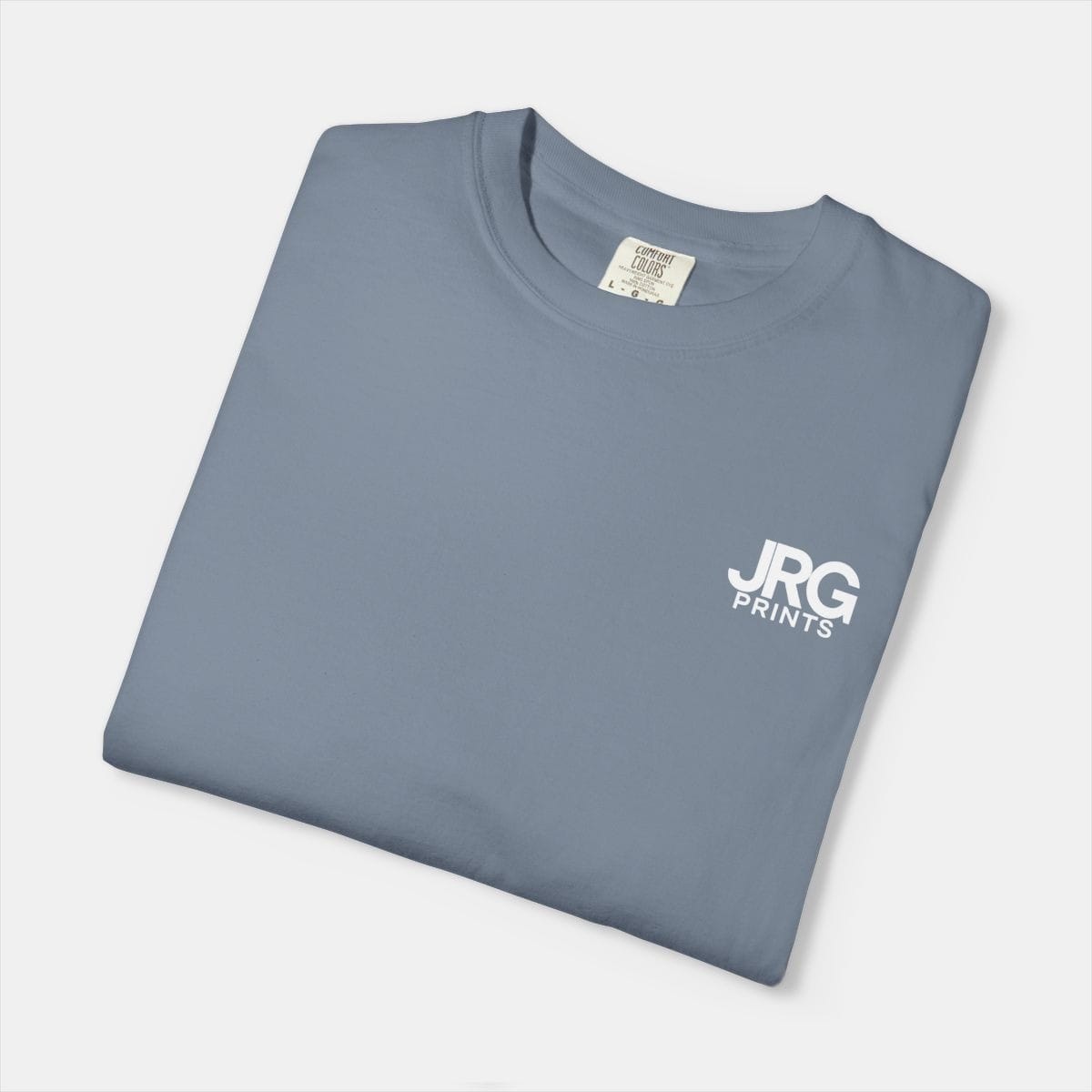 Folded custom garment-dyed t-shirt showing heavyweight Comfort Colors fabric