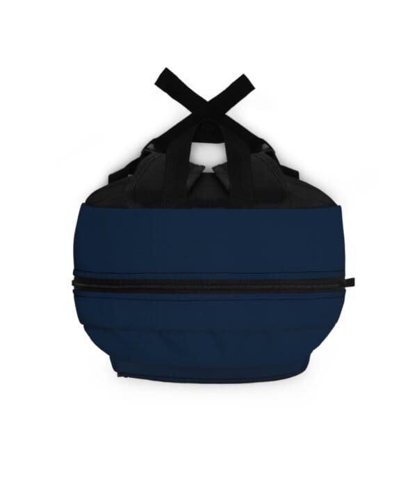 Top view of the custom navy backpack