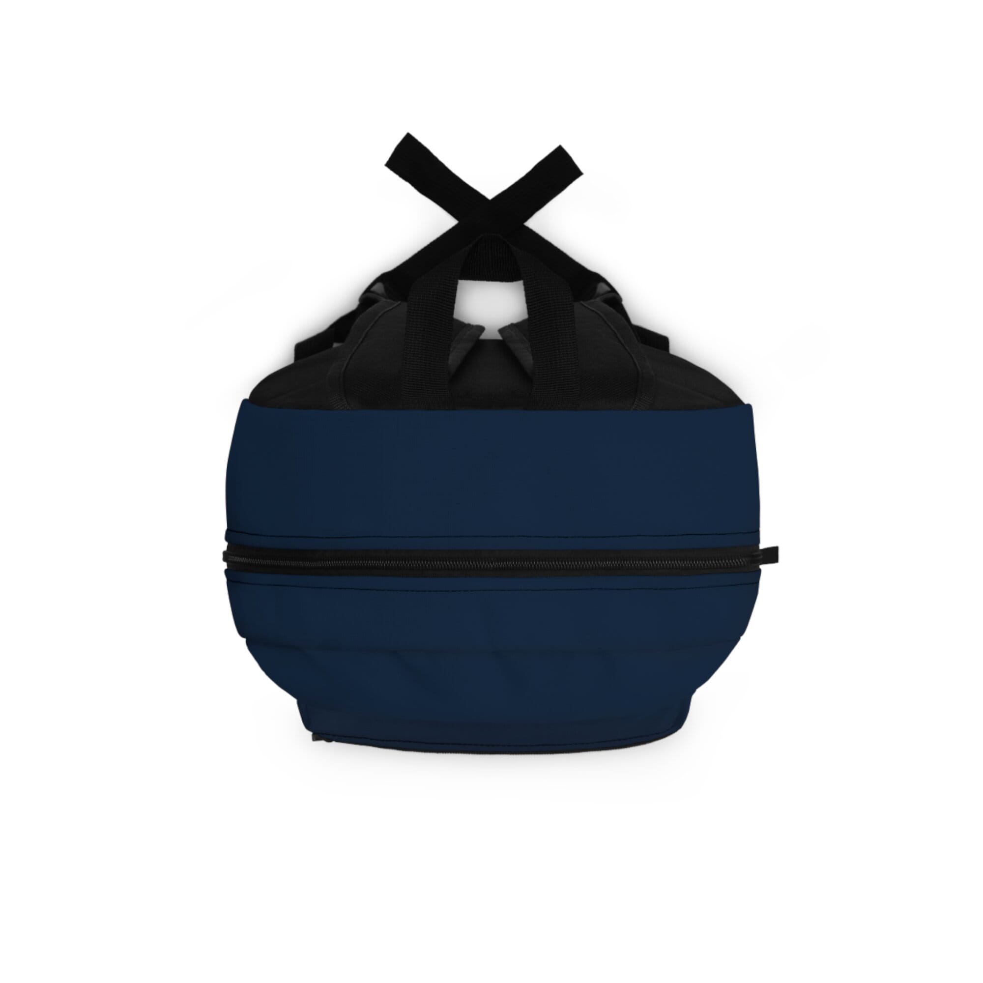 Top view of the custom navy backpack