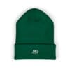 Custom embroidered beanie with the JRG Prints logo on the cuff