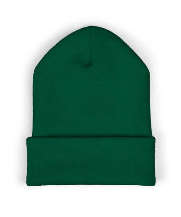 Branded cuffed beanie shown from another angle