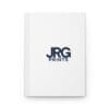 Custom hardcover journal with the JRG Prints logo on the front cover