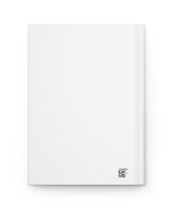 Branded hardcover journal shown from another angle