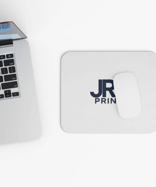 Company-branded mouse pad from above