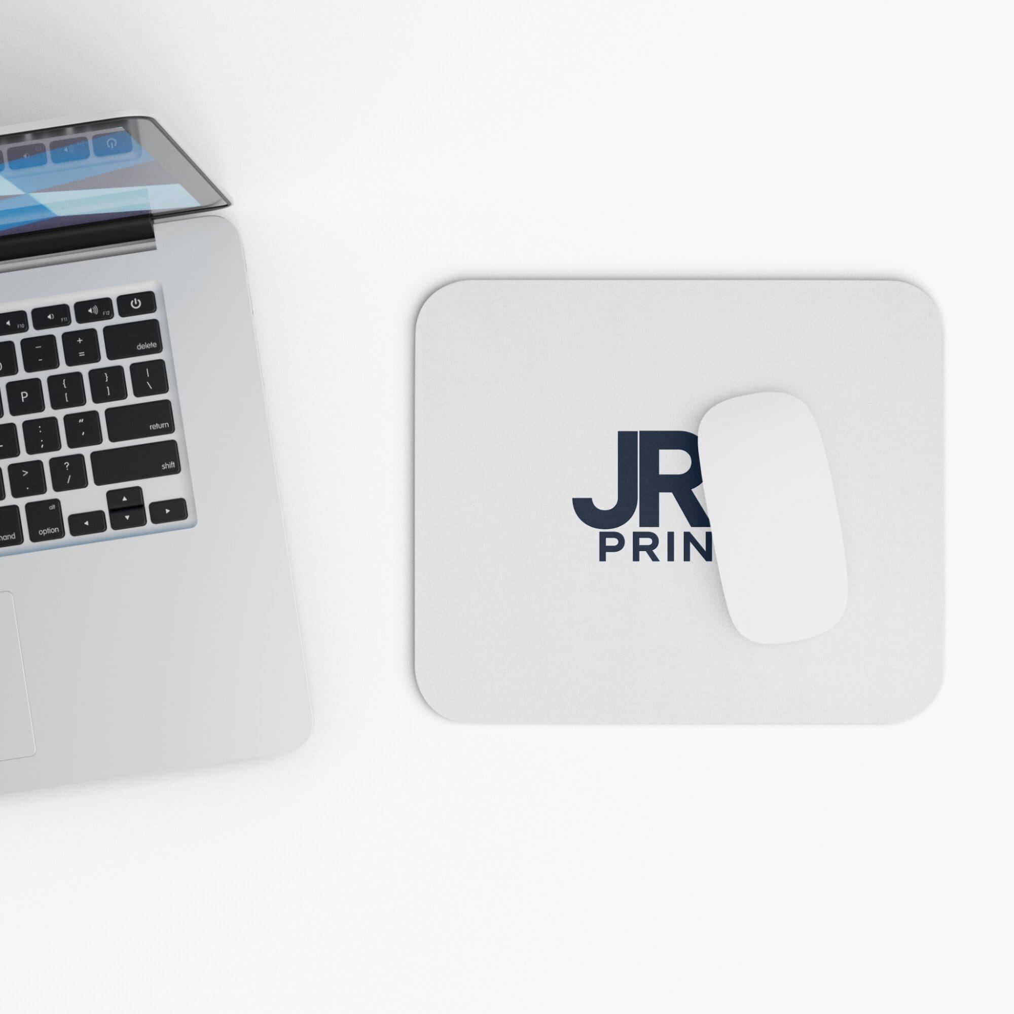 Company-branded mouse pad from above