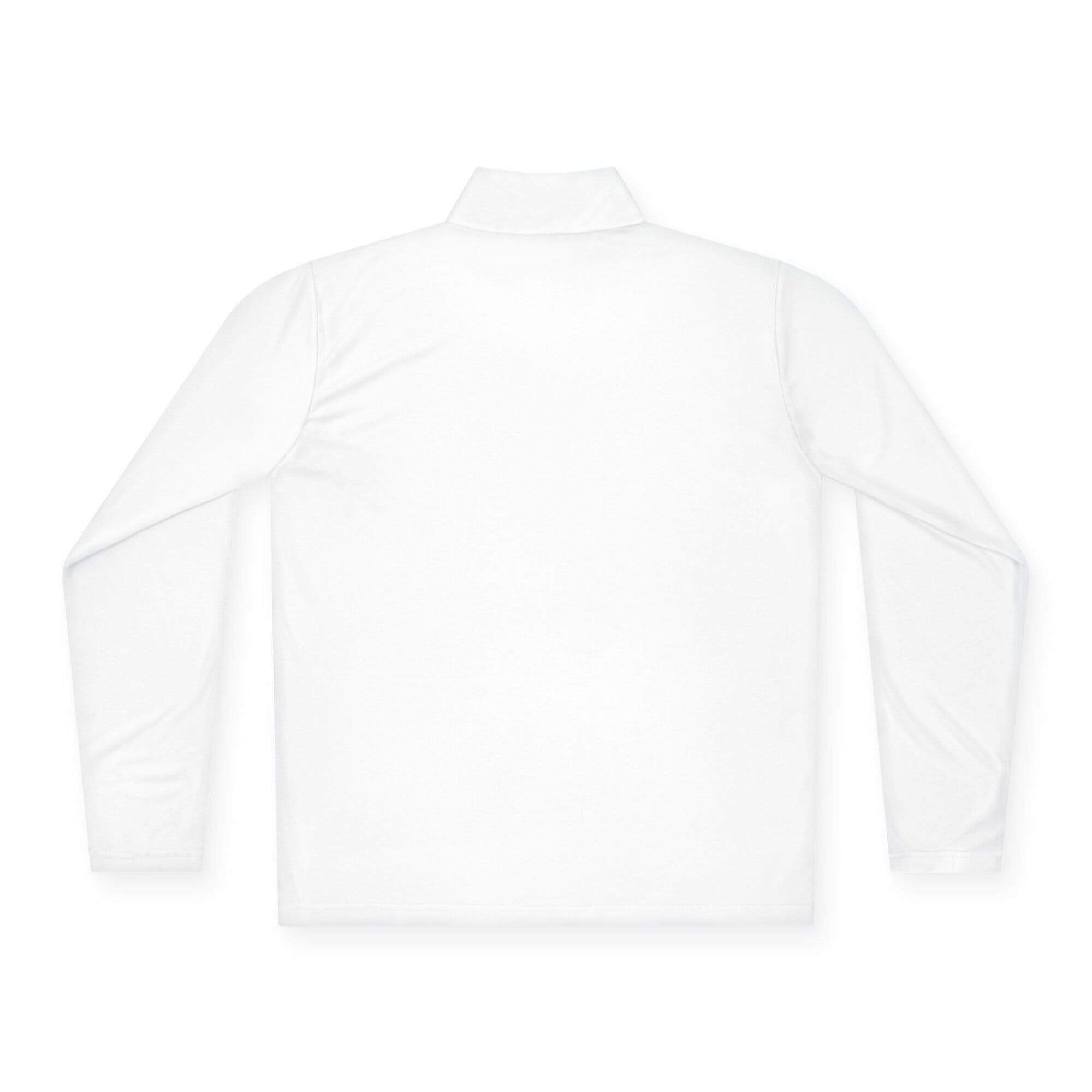 Branded quarter-zip pullover shown flat