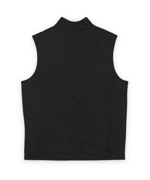 Branded soft shell vest shown from another angle