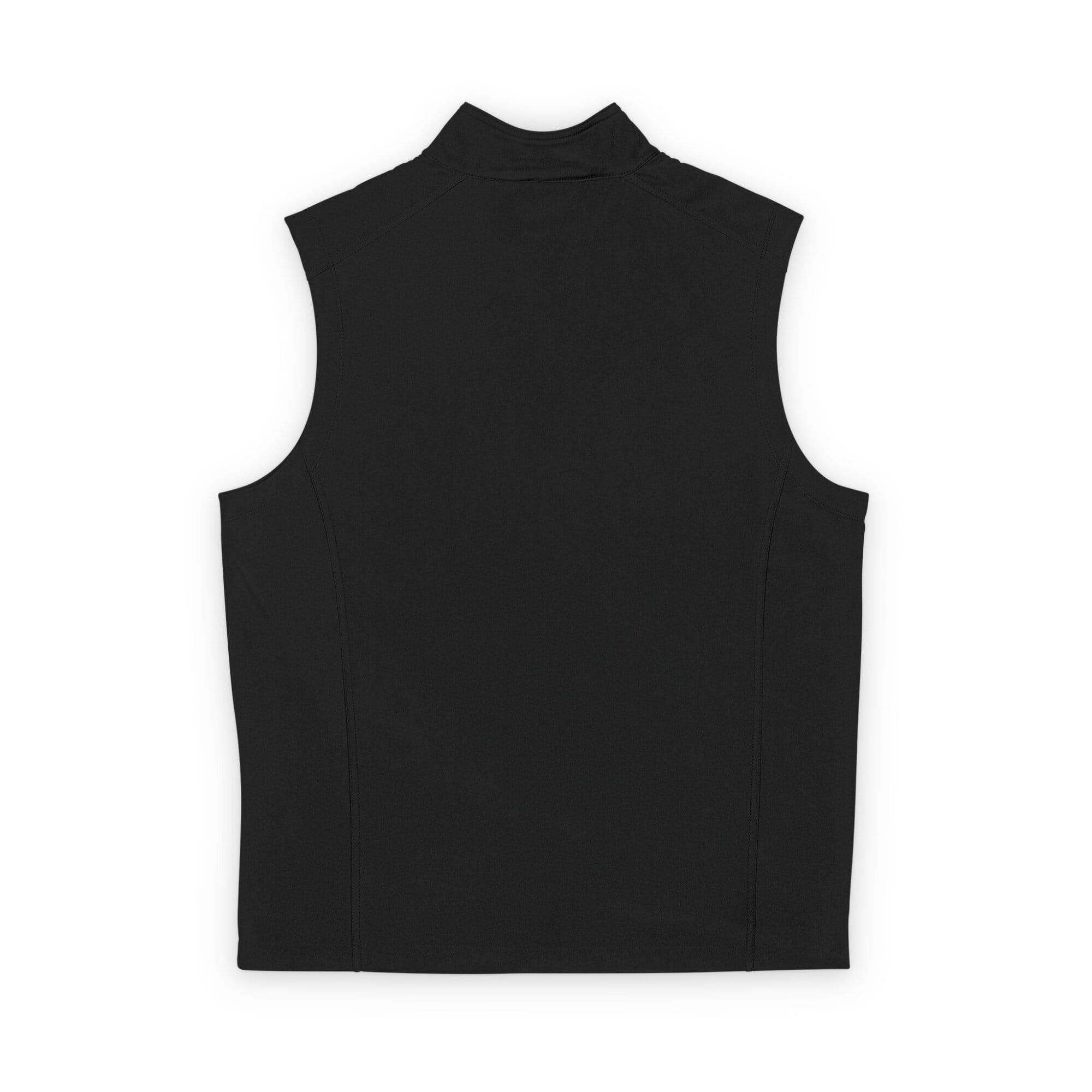 Branded soft shell vest shown from another angle