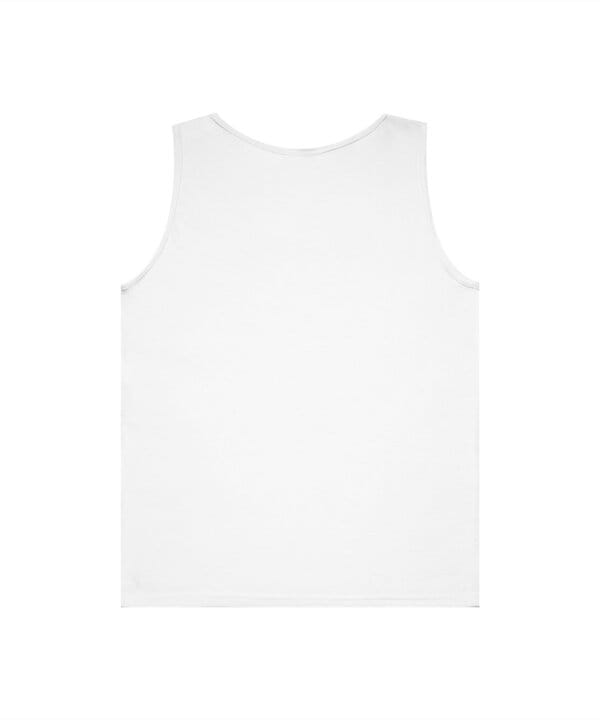 Branded unisex tank top shown flat