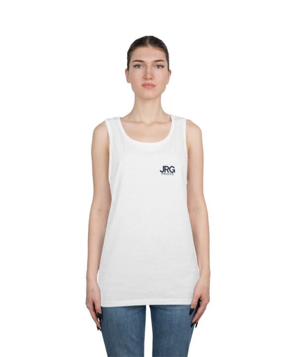Custom logo tank top worn