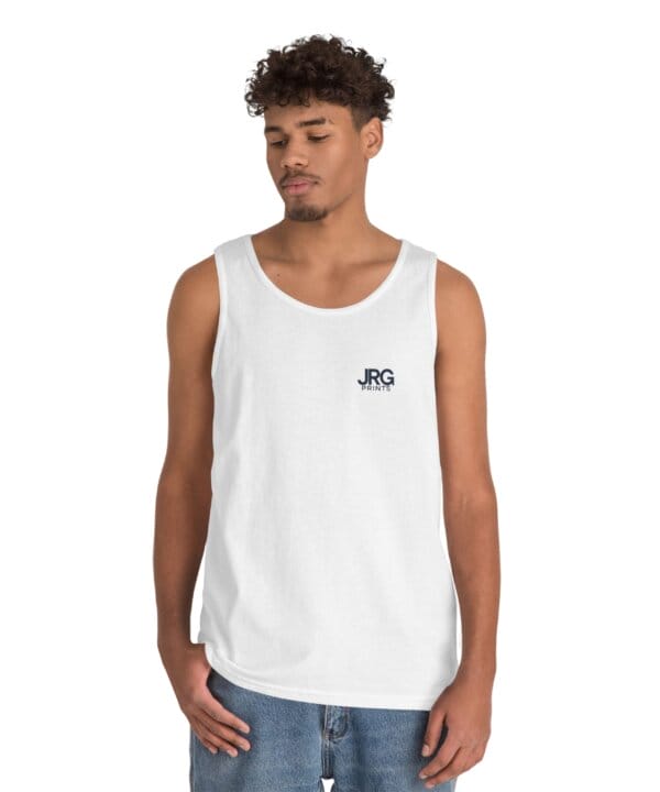 Team tank top with company branding