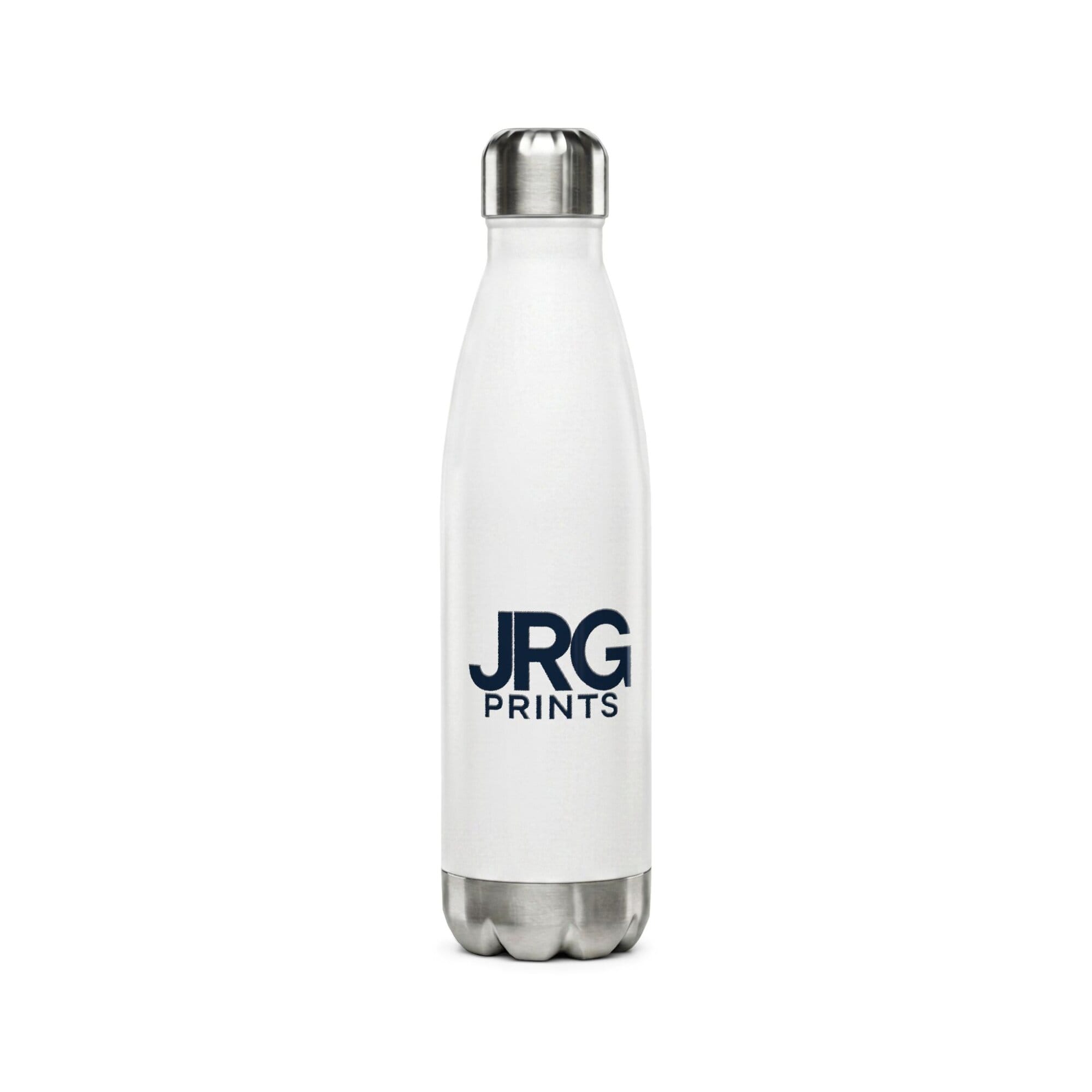Custom stainless steel water bottle with the JRG Prints logo