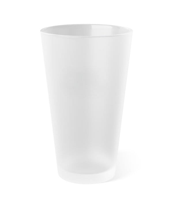 Company-branded frosted pint glass